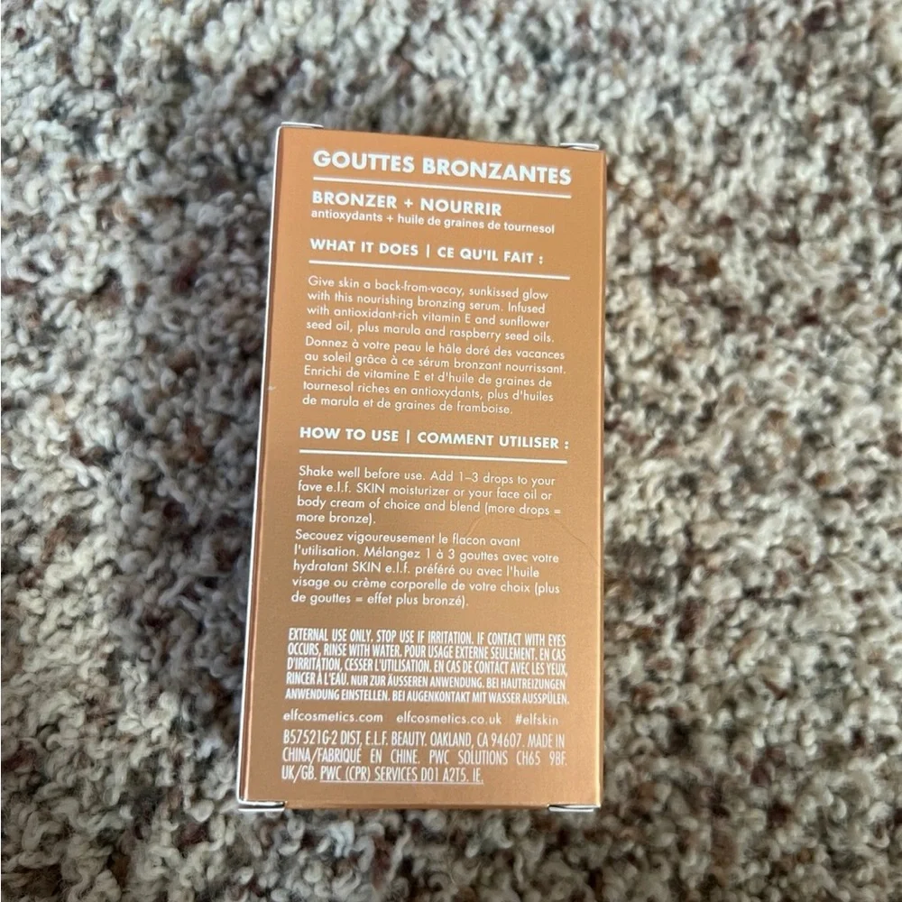 (5/$25) Elf skin pure gold bronzing drops shade bronze 2